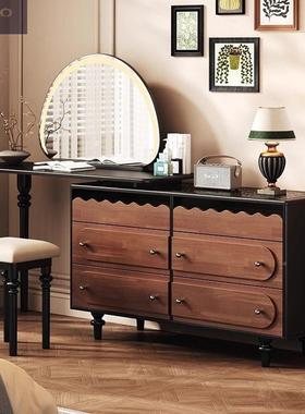 梓宝中BEB式梳妆台复古实木式法卧室妆床尾柜妆台收纳化化斗柜中