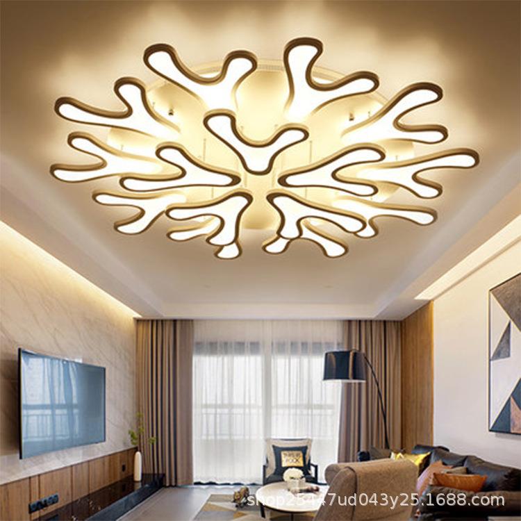新款E瑚型客厅灯LD后室现珊代风格鹿角时尚大669气卧餐厅吸顶灯