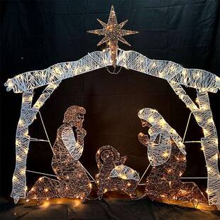 耶苏一家造型灯节户外饰带U装L变RTO器棉线亮粉圣诞造型日灯可折