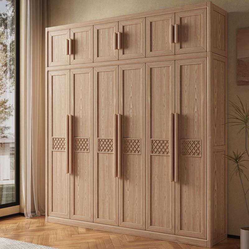 白纳蜡B473#木实木柜家用卧室现代简约挂衣衣柜中式对开门收储新