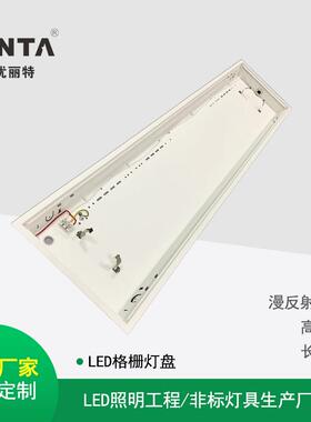 工直销300*厂1200嵌反入式单管T5格栅盘灯筛网哑光铝UNT-GS30光罩