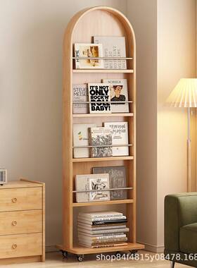 中古风实木OJW旋转穿衣镜可物移动用地全身落镜家杂志书架储试衣