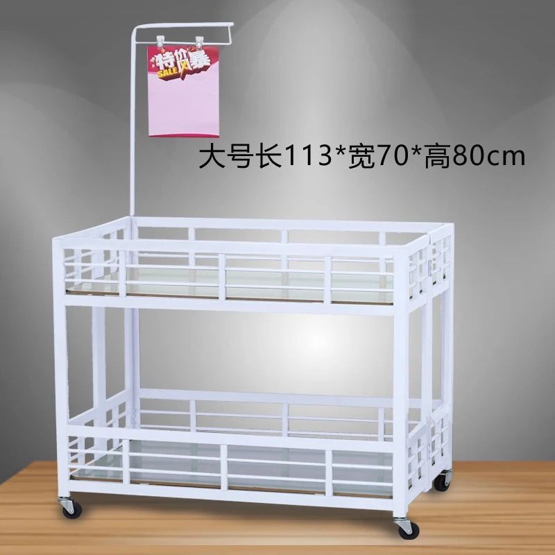 折叠带轮两层商用促销车