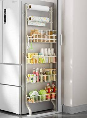 收箱侧纳置物架房调味料品免厨打孔靠墙夹缝冰YQP架多层窄边储物