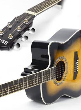 德国205新款24寸箱民谣吉他EQ电吉他初学者成人椴木141C吉他入门