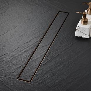 防304不锈钢玫瑰金D色臭防反味生下水道卫间长条形DL2220隐藏地漏