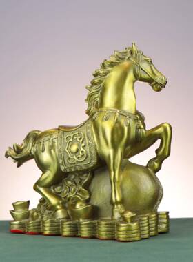 铜马肖生IYV马钱袋马福字金钱家马居店铺铜马摆件布袋马福字马