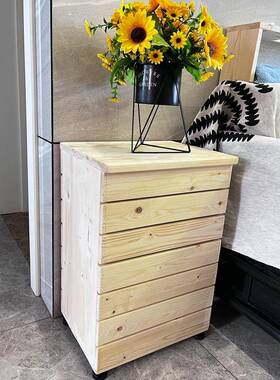 飘窗柜木储物柜实床木杂夹缝物收纳地柜松柜子榻榻米边TQV卧室侧