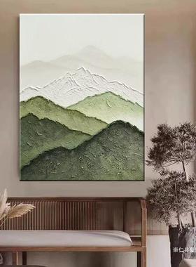 手绘厅油英画NIT背景有靠山客沙发背装饰画丙烯石砂肌理餐厅挂画