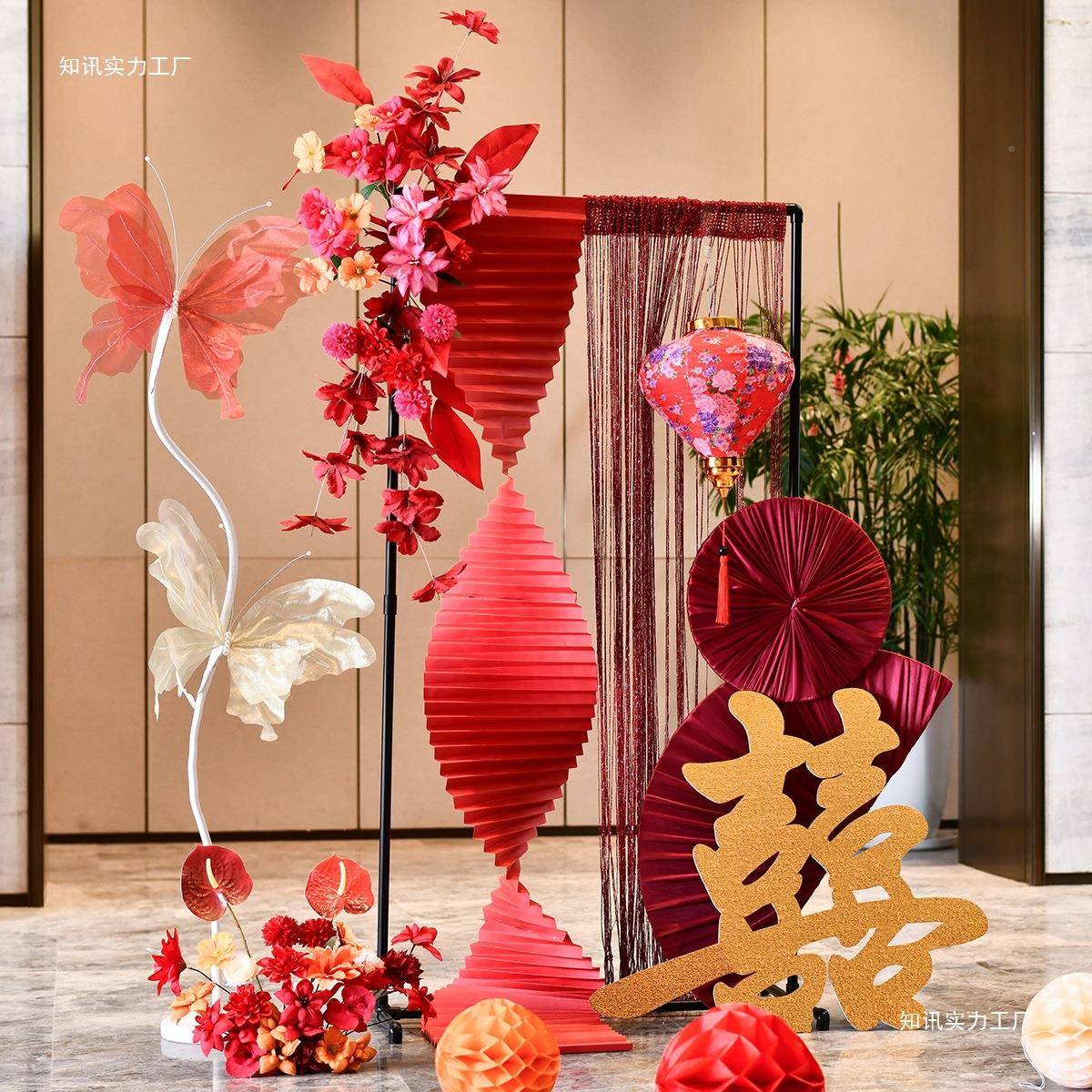 结婚艺F9798795置婚房装饰套布装婚礼装扮新房喜式字中布圆盘迎宾