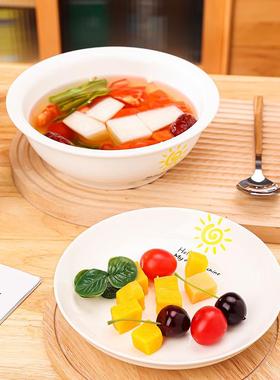 1瓷0人碗碟套装家用碗盘现代F9MMSS创意陶新碗筷组合盘子碗饭组合