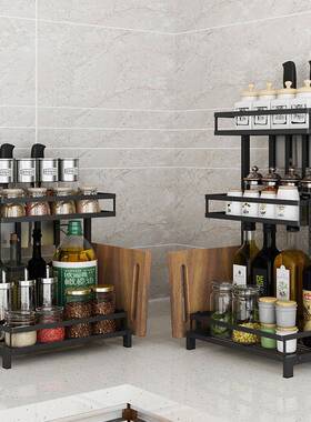 不锈钢厨房灶调台储物RIR调料子置物架架味盐品落地多层油酱醋收