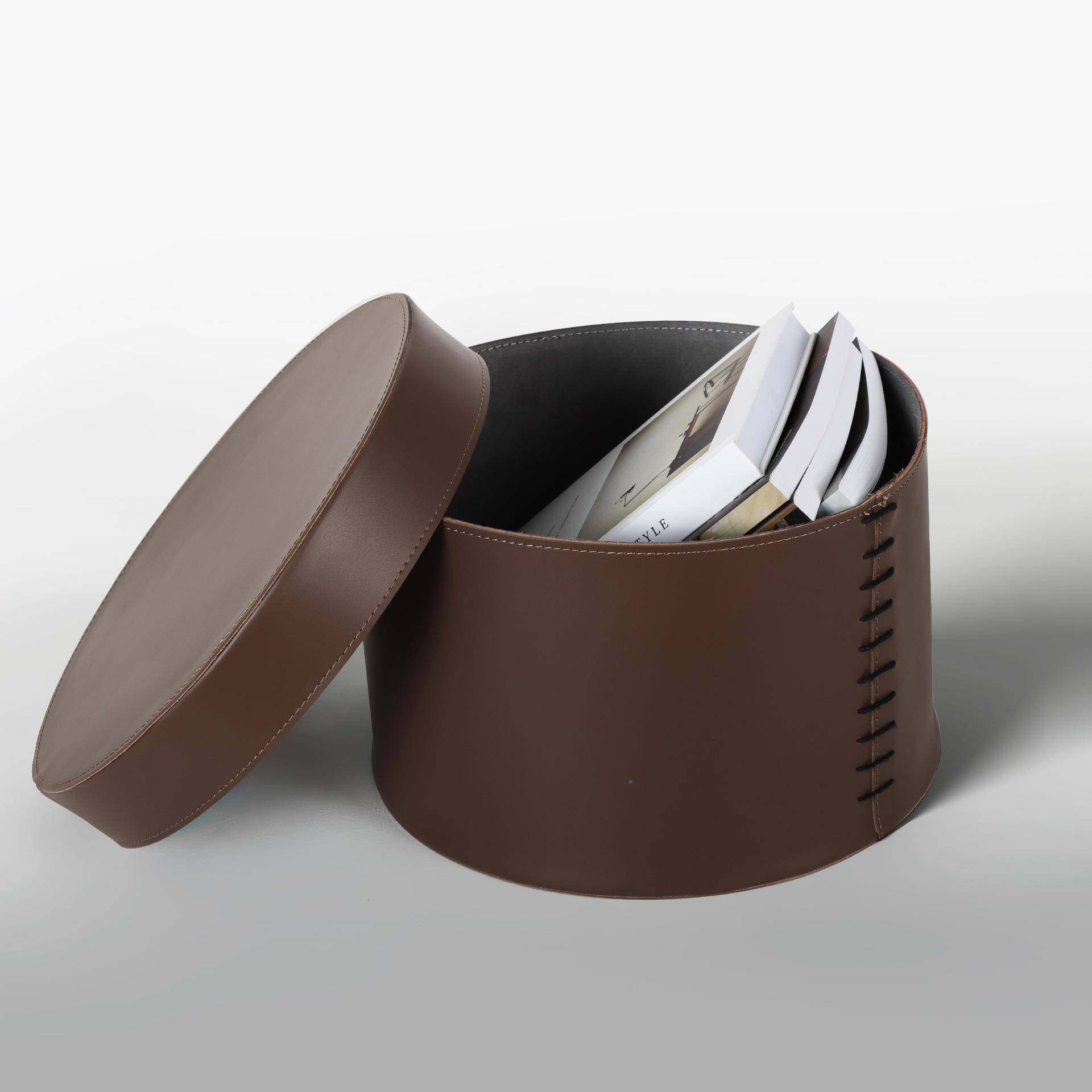 轻奢皮高档圆筒收纳盒样圆筒收纳房板衣帽间桌面软装卧饰质品室床,收纳整理,收纳箱,淘宝优惠券,粉丝福利购,淘宝优惠卷