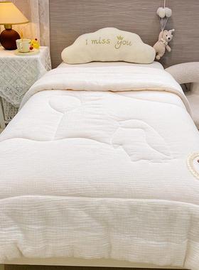 A类全棉童双层纱儿宝宝子被89665保冬被暖母春秋被子大豆纤维被芯