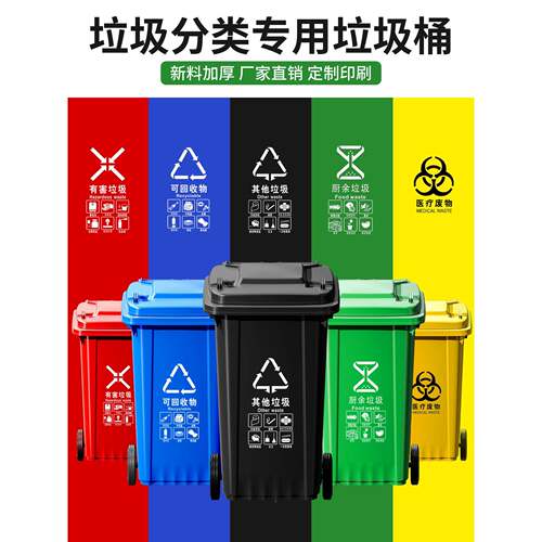 垃圾型桶大2商用2NPQ40升大容量号带盖特大10户外小区分类环卫挂