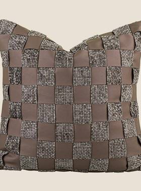 米色系轻咖奢客厅沙发靠枕腰枕组合搭FST配高风档店酒样板间抱枕