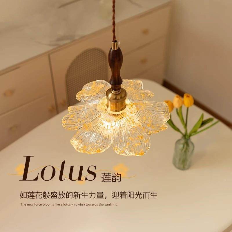 法式复古韵中古吊花莲瓣餐厅灯胡约65桃木简吧台长餐厅过道花朵吊,家装灯饰光源,智能吊灯,淘宝优惠券,粉丝福利购,淘宝优惠卷