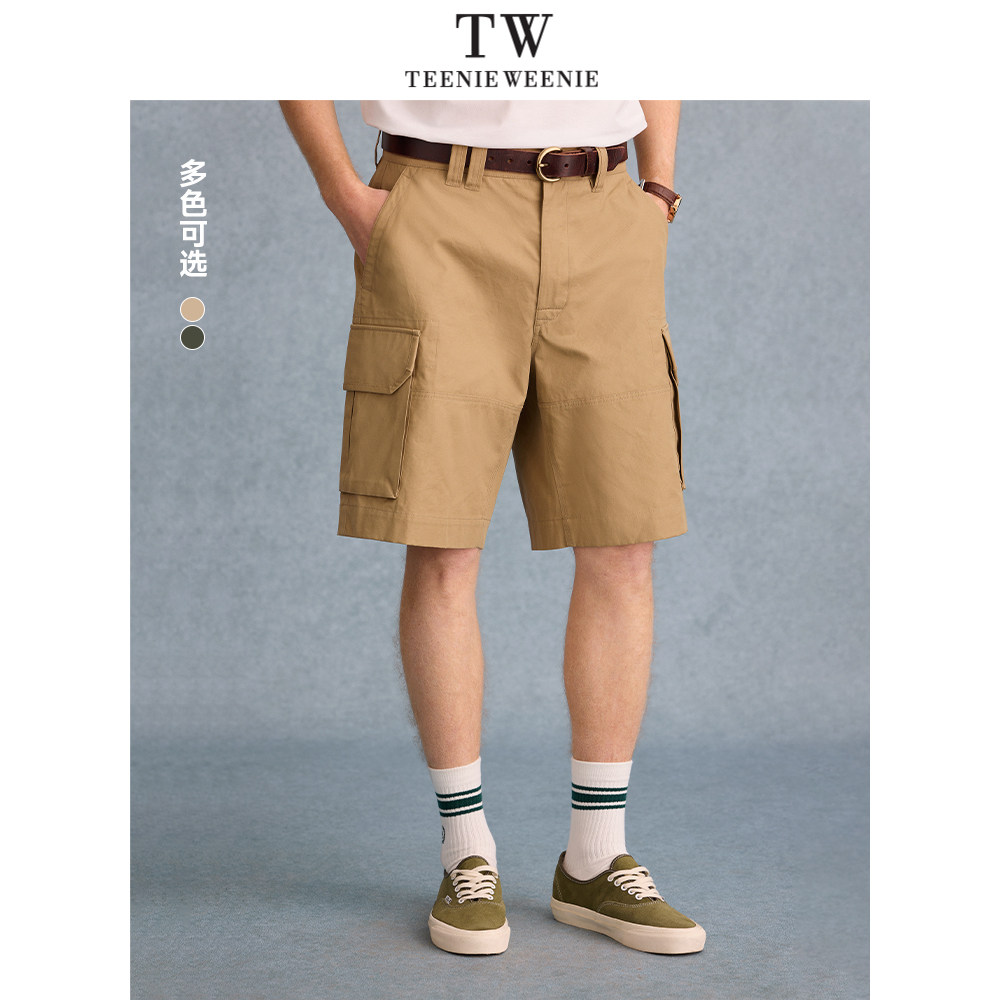 Teenie Weenie小熊男装简约短裤男2025夏季新款