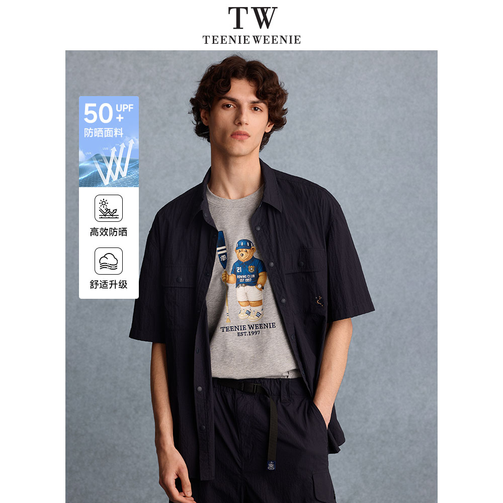 Teenie Weenie Men小熊男装卡通衬衫男2025夏季新款