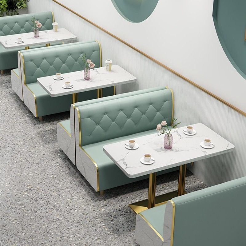 网红奶茶店卡座甜品店沙发小吃冷饮店汉堡店烘焙店咖啡厅桌椅组合