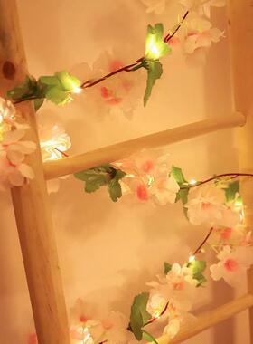 INU新款阳能仿花藤条灯院串庭花园栅栏房间阳台节日装真饰氛围太