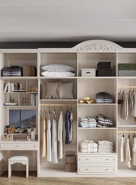 衣柜用家用卧室结实耐用出租FUC房整带抽衣屉欧式对开门一套欧式