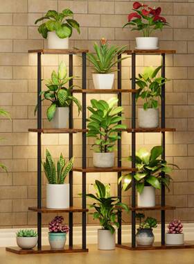 室内植物支架6角层属植物架金落植物支花lc22658架展示架落地式隔