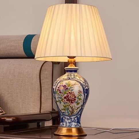 新式古典床头台灯卧室温暖馨光大装气饰MTD-004陶瓷复古美式客厅