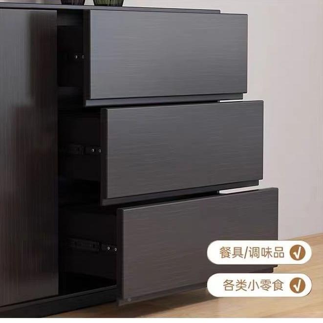 黑色实木收餐柜纳简约风边柜9900631容量酒大柜茶水柜储物柜客厅