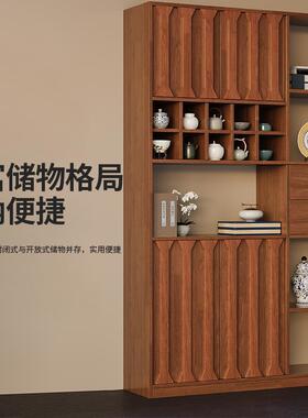 实木QR250124博古架中式厅玄关柜示置物架多宝阁展茶室收纳柜子酒