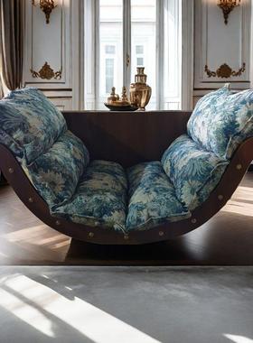 人香蕉摇椅款RXN简约实木单人沙发复新阳台懒躺椅客厅家用古休闲