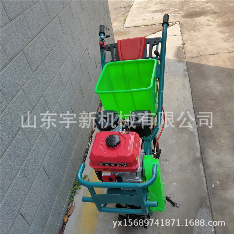 独轮汽油追肥播种机双行精播
