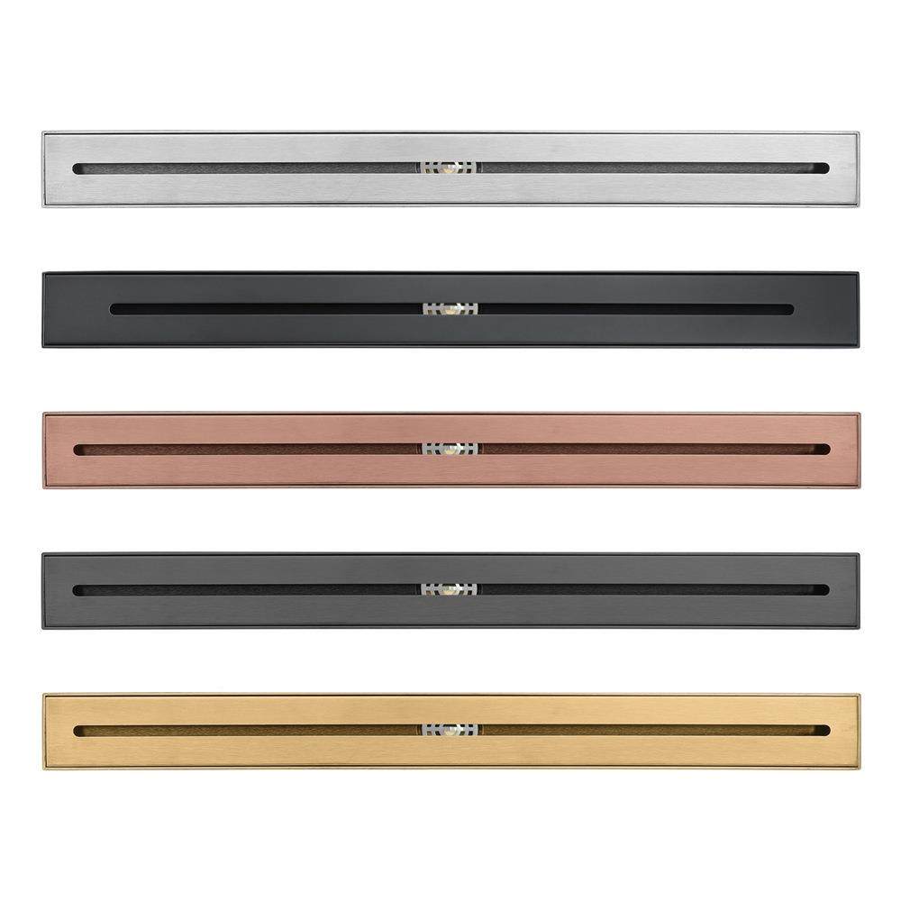 拉丝/色/金色台/灰色不HIDL173锈600mm线黑条极窄钢长地漏阳防臭