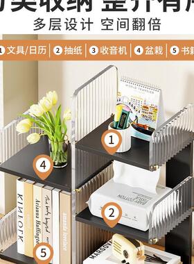 桌面收纳架书架卧室易办子公室桌上型多F98JSTT7层柜客厅书小桌收