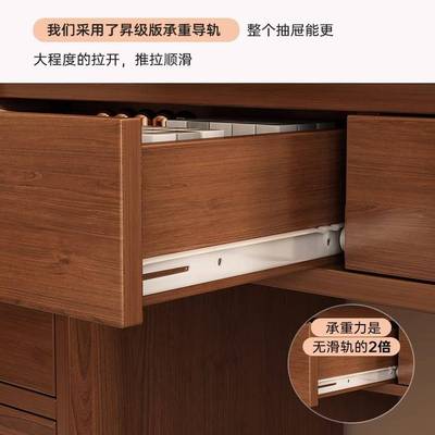 梳妆主卧室化妆台2025新款复古新中式床尾书桌小户型收纳柜一体