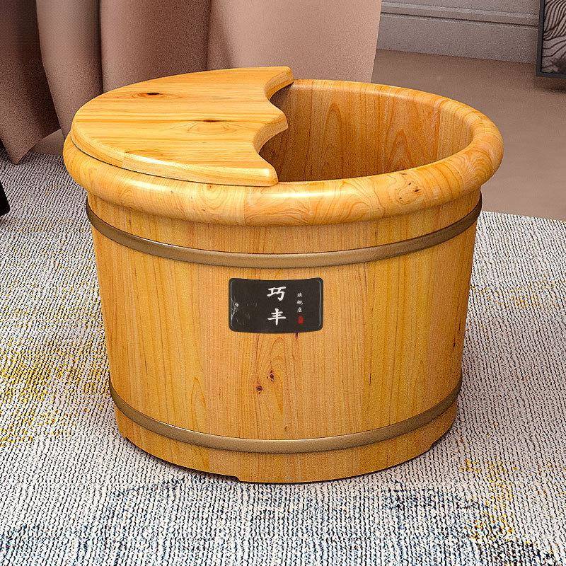 5G5ytpmE香木泡桶家实木洗脚桶保温柏木质泡脚木桶足浴洗脚泡用脚