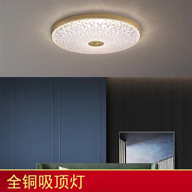 全铜全光谱led吸顶灯轻奢卧室后现代简约智能圆形客厅餐厅灯具