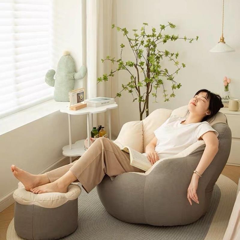 懒人沙发室客厅小户卧出租屋单人小沙发子榻榻米型网XKV红椅子凳