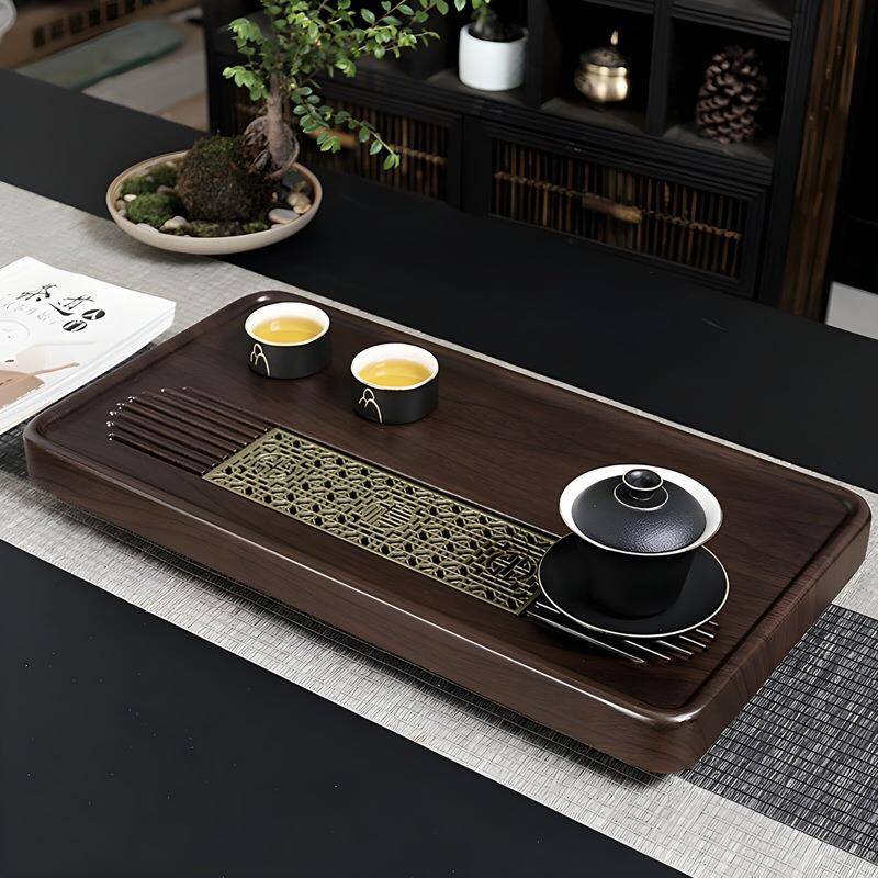 木制茶盘体木橡木客厅xm5228茶具茶托盘国潮实风整块一木质茶台件