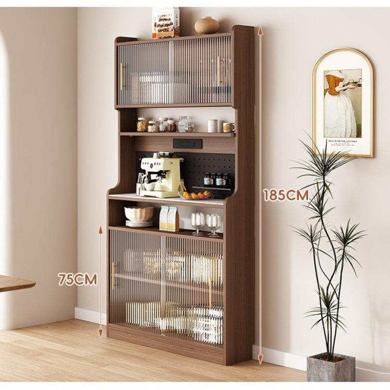 中古复古窄款客木餐实边柜靠墙一体家用厨房厅储物酒置物架柜无品