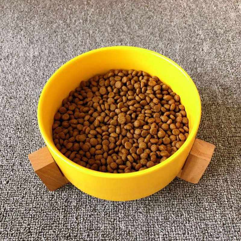 狗碗陶瓷c柯基狗饭盆宠物防打翻狗狗单碗高脚大号可爱狗盆狗盘套