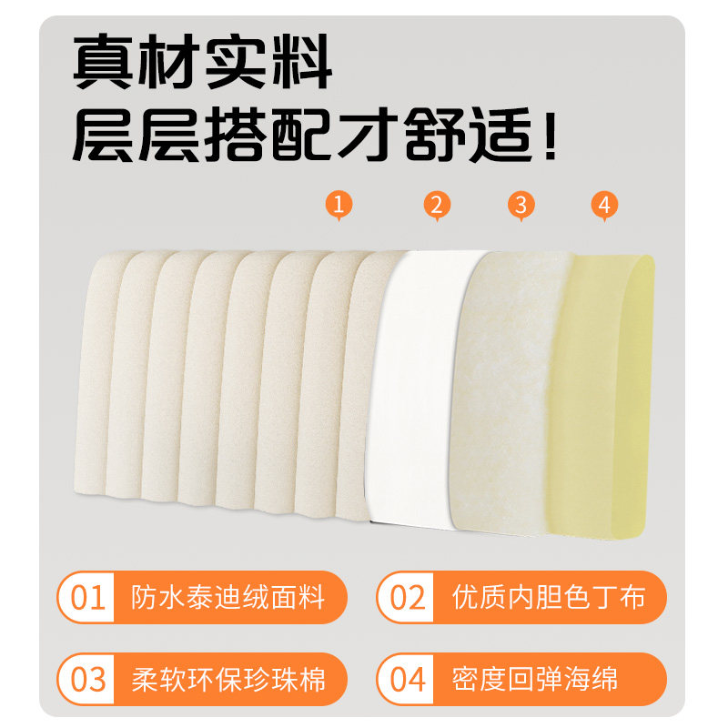 床头软包靠背奶油风2023新款榻榻米无床头靠垫防U撞头床上大靠枕