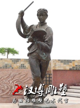 玻璃钢铸铜雕塑大l型陕北扭秧歌人物雕像户外园林景观雕塑民俗文