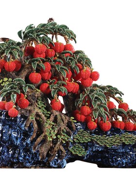 石湾陶瓷荔枝摆件客o厅玄关酒柜办公室工艺品装饰开业乔迁新居礼