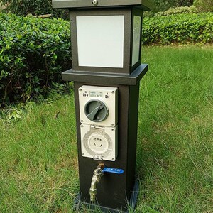 户外防水插e座柱防雨开关水电桩房车营地充电桩供电箱庭院用水电
