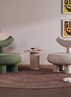 创意休息区休椅单人设沙发休闲沙厅发客小IYC户型计闲师单椅服装