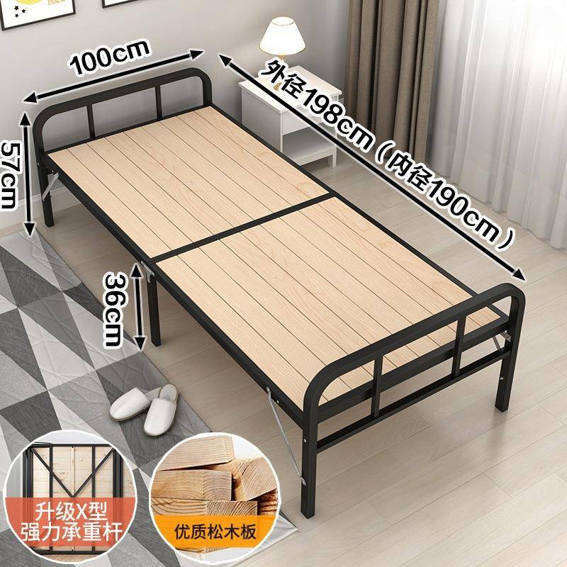 折叠床午休单ZZT人床固1米实木床板铁1.米简易双人架2家加用小床