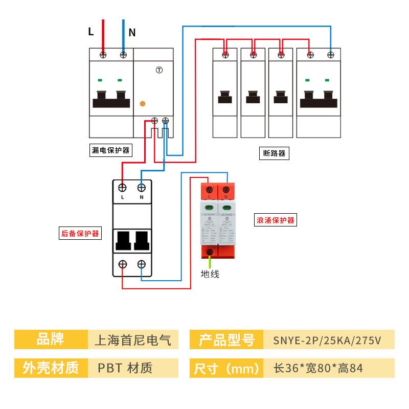 保一级电源防雷器试limp25KA避雷器10/50usIGDQ级验浪涌护器2PP4P