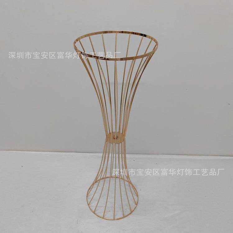 铁艺镂空花BOU架摆金色蛮腰花新器婚婚礼桌摆花器庆件道具亚马逊