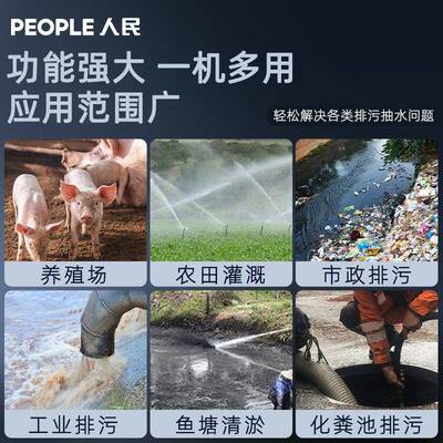人民切割泵泵不锈钢污水抽AYT粪泥浆装排浮球无堵塞污泵污水球控